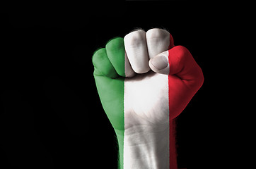 Image showing Fist painted in colors of italy flag