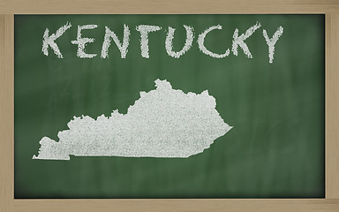 Image showing outline map of kentucky on blackboard 