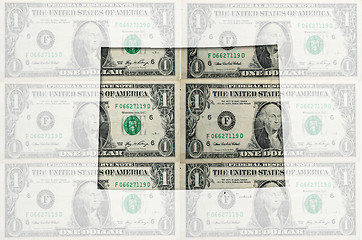 Image showing Outline map of wyoming with transparent american dollar banknote