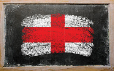 Image showing flag of england on blackboard painted with chalk  