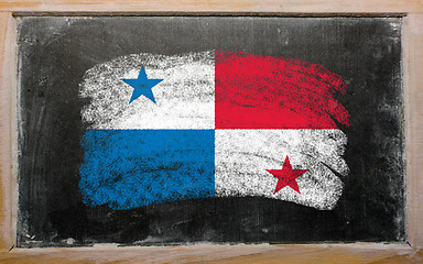 Image showing flag of panama on blackboard painted with chalk  