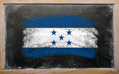 Image showing flag of Honduras on blackboard painted with chalk  