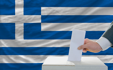 Image showing man voting on elections in greece