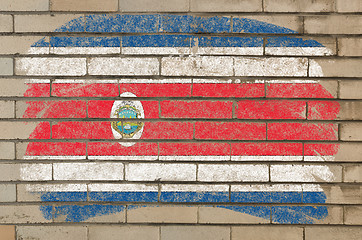 Image showing flag of costarica on grunge brick wall painted with chalk  