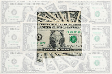 Image showing Outline map of missouri with transparent american dollar banknot