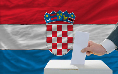 Image showing man voting on elections in croatia