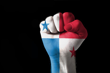 Image showing Fist painted in colors of panama flag