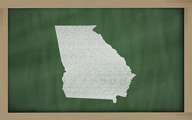 Image showing outline map of georgia on blackboard 