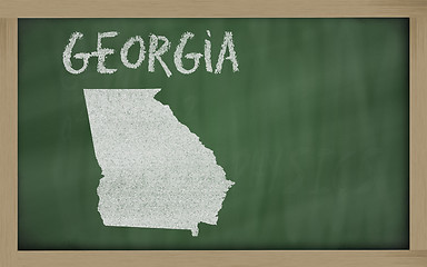 Image showing outline map of georgia on blackboard 