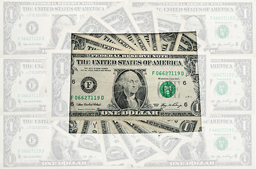 Image showing Outline map of wyoming with transparent american dollar banknote