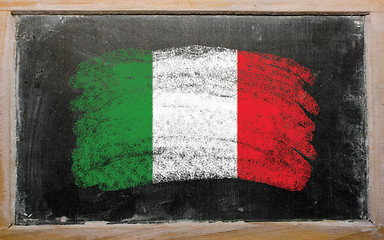 Image showing flag of Italy on blackboard painted with chalk  