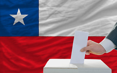 Image showing man voting on elections in chile