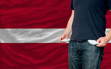 Image showing recession impact on young man and society in latvia