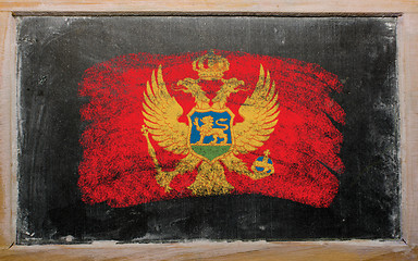 Image showing flag of  on blackboard painted with chalk  