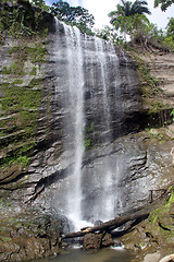 Image showing Rock and waterfall