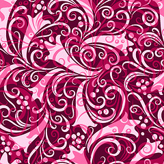 Image showing Purple seamless floral pattern