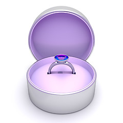 Image showing Diamond ring with box