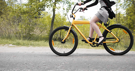 Image showing young girl cycling on custom bike