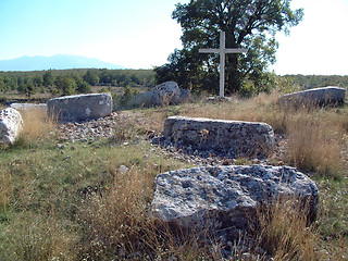 Image showing Mediaeval tombstones