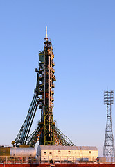 Image showing Soyuz Spacecraft on the Launch Pad