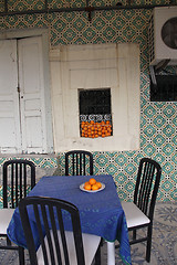 Image showing El-Jem Tunisia. Medina cafe