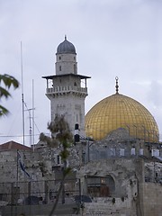 Image showing Minaret And Gold Dome of the rock