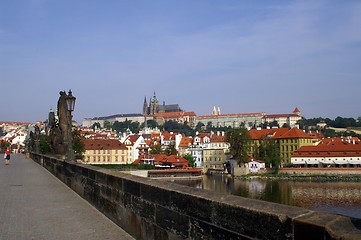 Image showing Charles bridge and statues