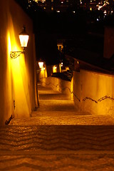 Image showing Prague street at night