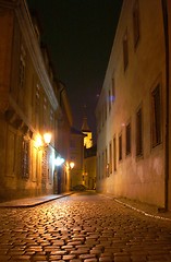 Image showing Prague street at night