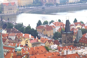 Image showing Prague view and roofs