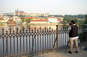 Image showing photographer shots A view to prague castle