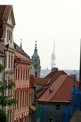 Image showing Prague street and roofs