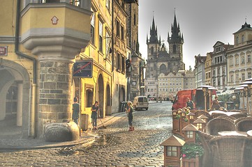 Image showing Prague square at morning