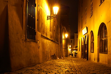 Image showing Prague street at night