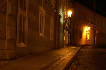 Image showing Prague street at night