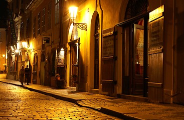 Image showing Prague street at night