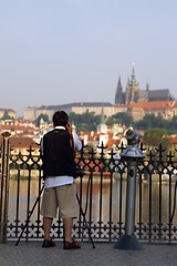 Image showing photographer shots A view to prague castle