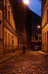 Image showing Prague street at night