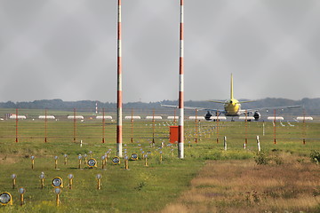 Image showing airplane landing