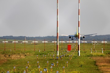 Image showing airplane landing