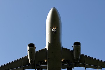 Image showing above flying airplane 