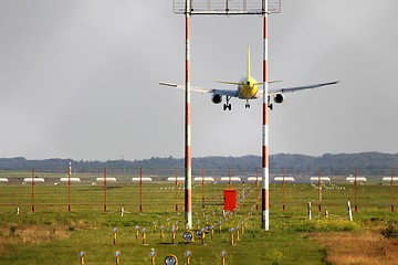 Image showing airplane landing