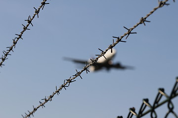 Image showing airport fence