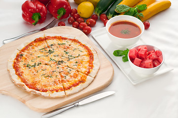 Image showing Italian original thin crust pizza