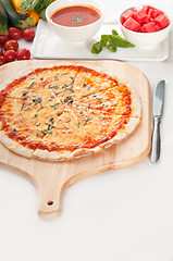 Image showing Italian original thin crust pizza