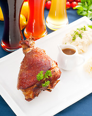 Image showing original German BBQ pork  knuckle