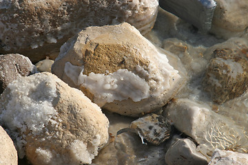 Image showing The big crystal of salt of Dead Sea