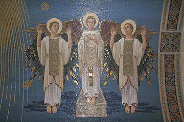 Image showing Angels, mosaic, Mount Tabor, Basilica of the Transfiguration