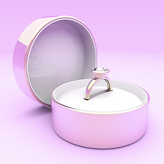 Image showing Pink gold diamond ring