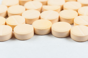 Image showing Texture of medical pills on white background